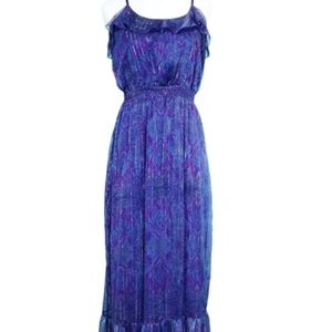 Express XS maxi dress blue purple paisley